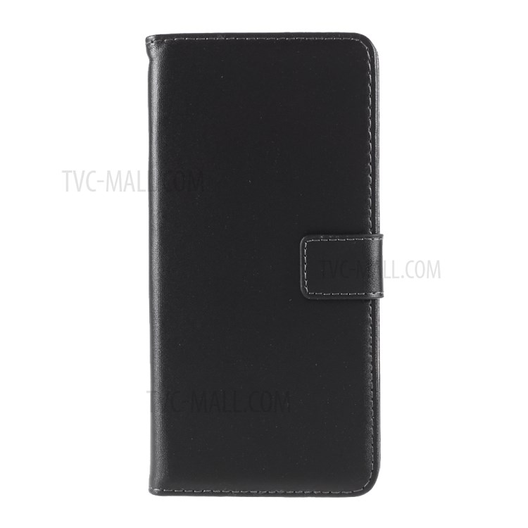 Split Leather Mobile Phone Case Cover Shell Wallet Stand for Samsung Galaxy A12 - Black-9