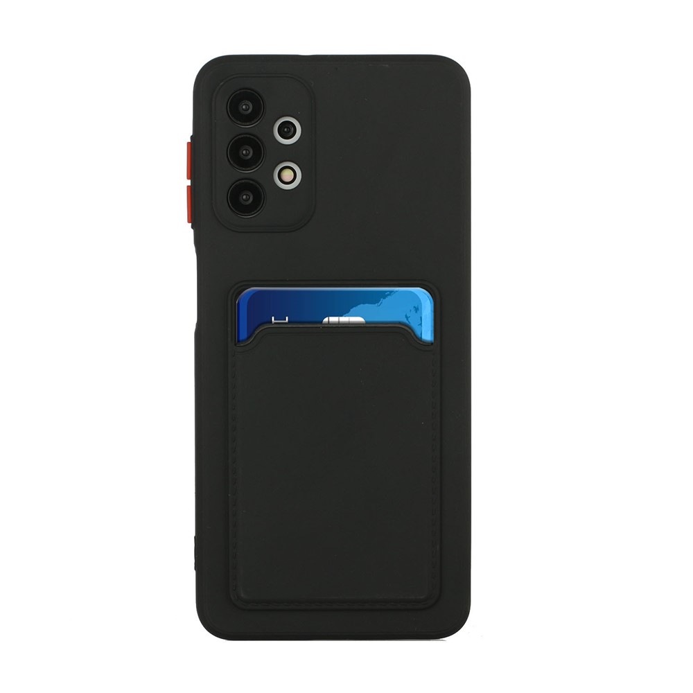 Well-Protected Soft TPU Phone Case with Card Holder Cover for Samsung Galaxy A52 4G/5G - Black-2