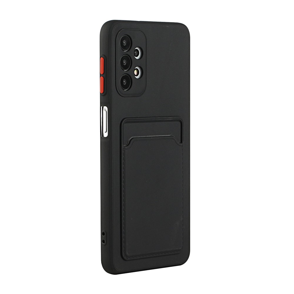 Well-Protected Soft TPU Phone Case with Card Holder Cover for Samsung Galaxy A52 4G/5G - Black-4