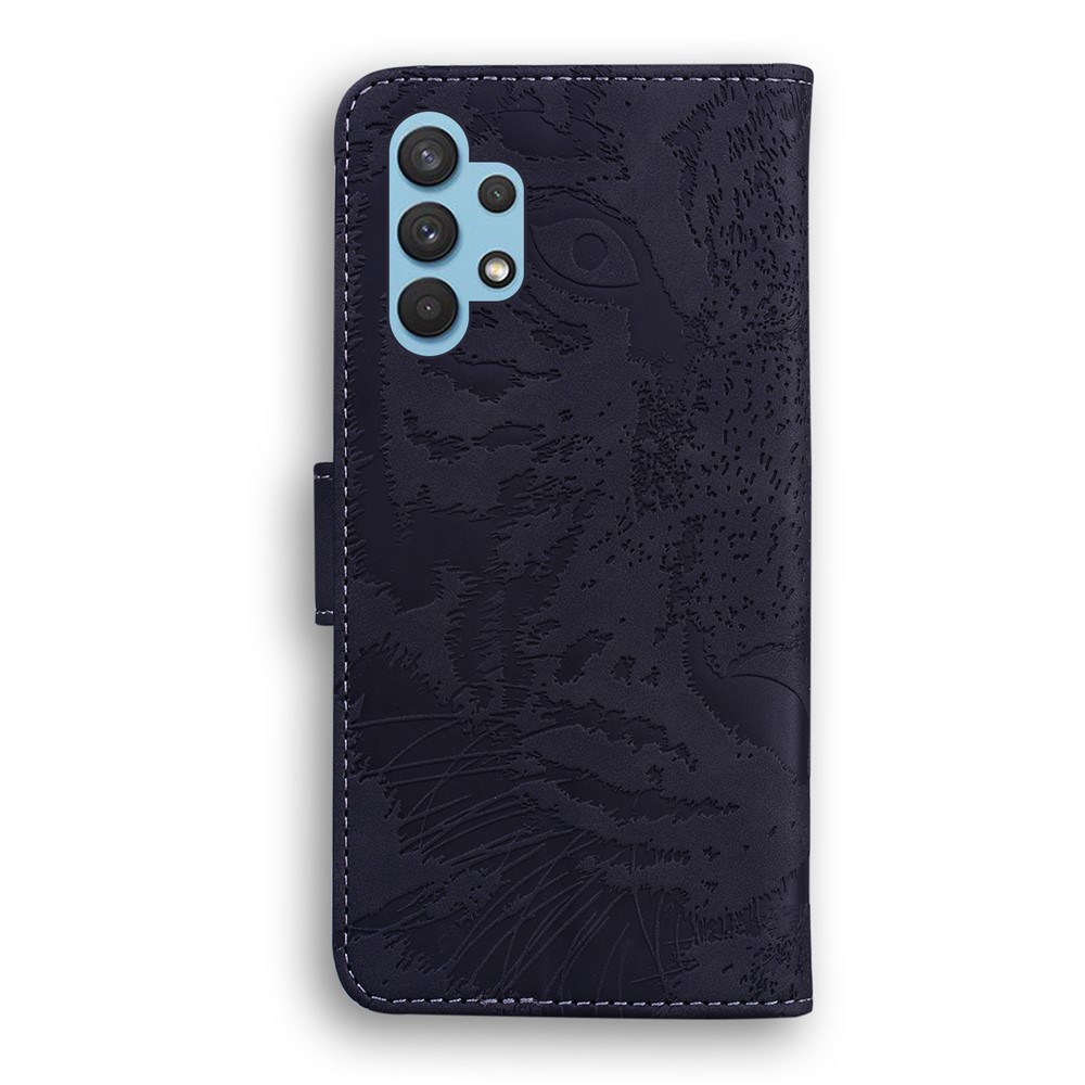 Imprinted Tiger Pattern Leather Wallet Cover Case with Stand for Samsung Galaxy A32 4G - Black-4