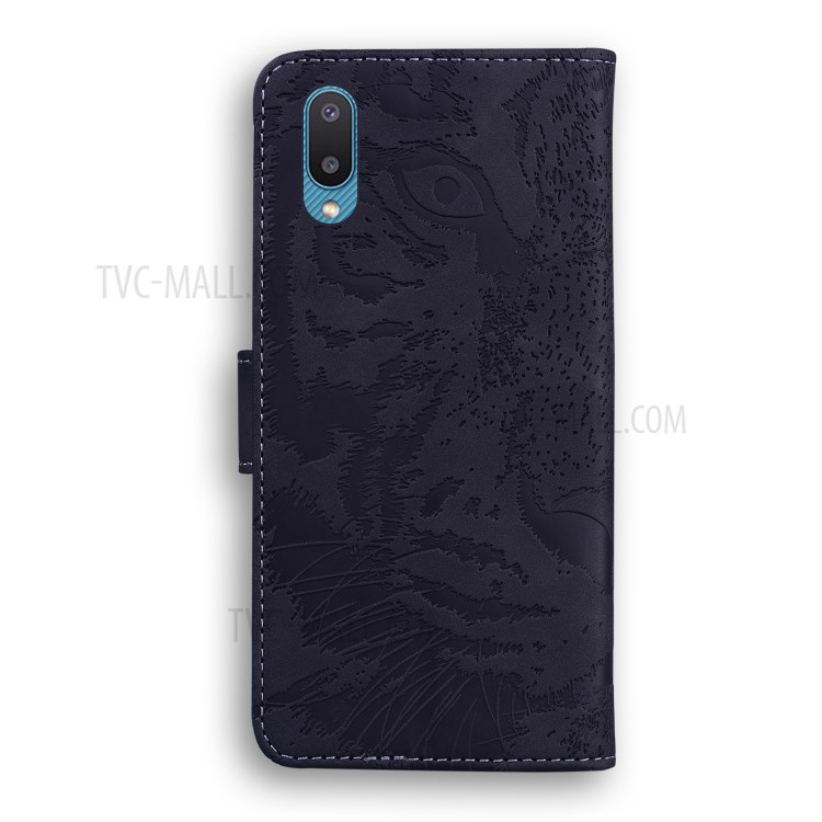 Wallet Design Imprinted Tiger Pattern Leather Stand Cover Case for Samsung Galaxy A02/M02 - Black-4