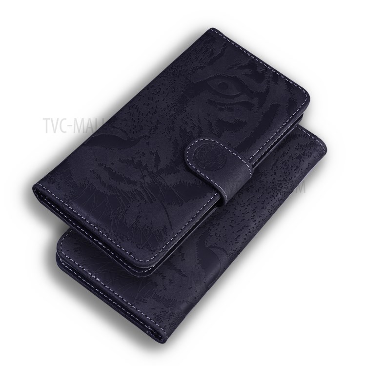 Wallet Design Imprinted Tiger Pattern Leather Stand Cover Case for Samsung Galaxy A02/M02 - Black-7