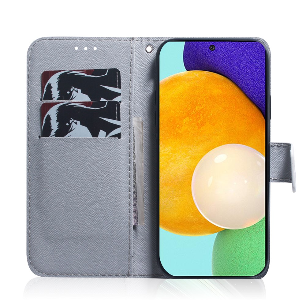 Wallet Stand Design Pattern Printing Leather Protective Shell Case for Samsung Galaxy A72 4G/5G - Wolf-8