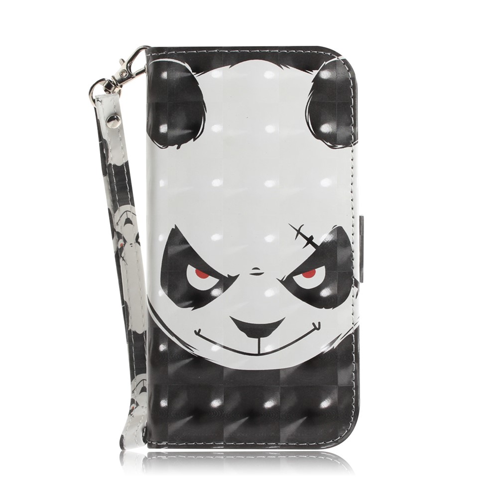 3D Pattern Printing PU Leather Wallet Stand Full-Protection Phone Shell Case for Samsung Galaxy A52 4G/5G - Panda-1