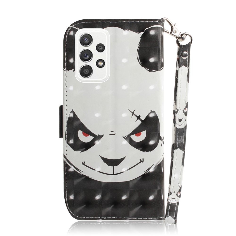 3D Pattern Printing PU Leather Wallet Stand Full-Protection Phone Shell Case for Samsung Galaxy A52 4G/5G - Panda-2