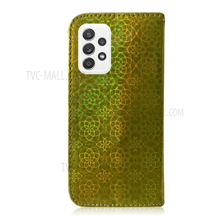 Flower Pattern Leather Stand Wallet Cover Case for Samsung Galaxy A52 5G / 4G - Green-2