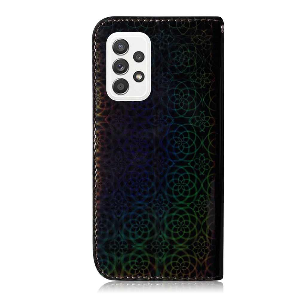Flower Pattern Leather Stand Wallet Cover Case for Samsung Galaxy A52 5G / 4G - Black-2