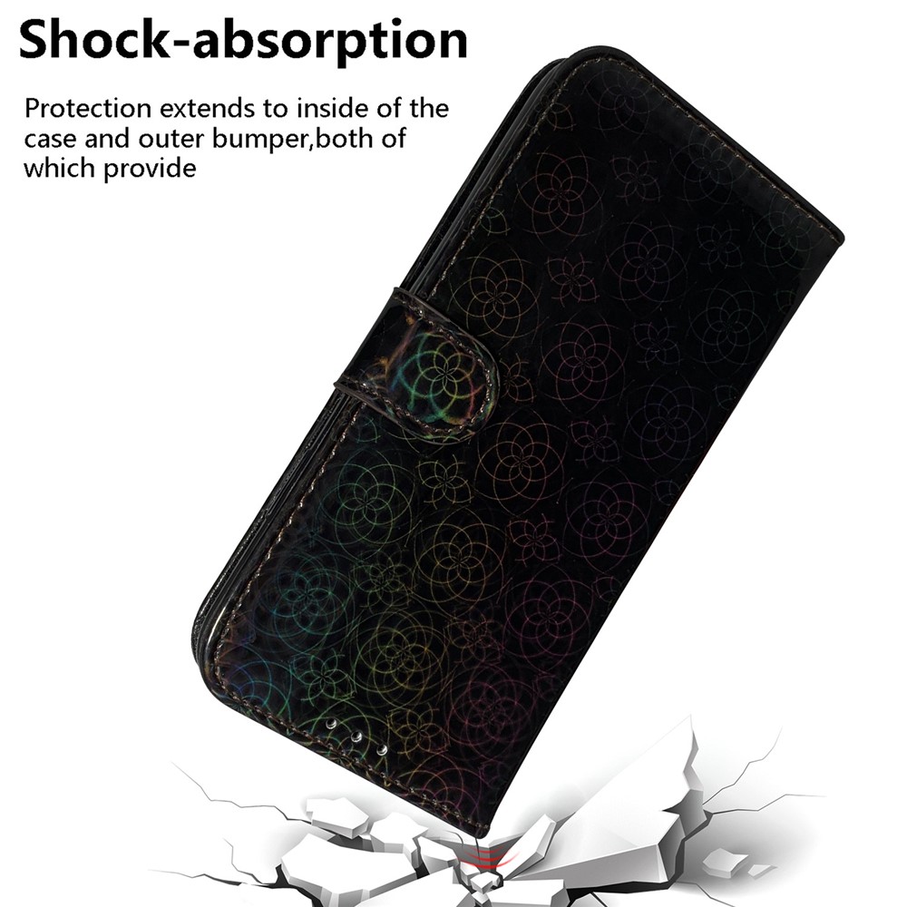 Flower Pattern Leather Stand Wallet Cover Case for Samsung Galaxy A52 5G / 4G - Black-7