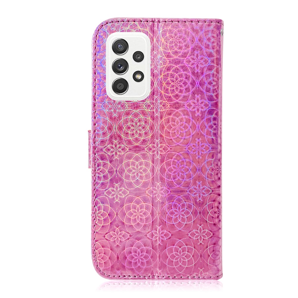 Flower Pattern Leather Stand Wallet Cover Case for Samsung Galaxy A52 5G / 4G - Pink-2
