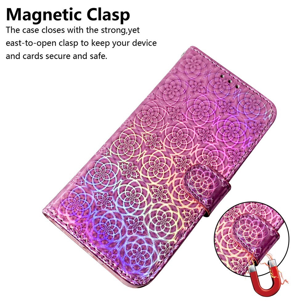 Flower Pattern Leather Stand Wallet Cover Case for Samsung Galaxy A52 5G / 4G - Pink-6