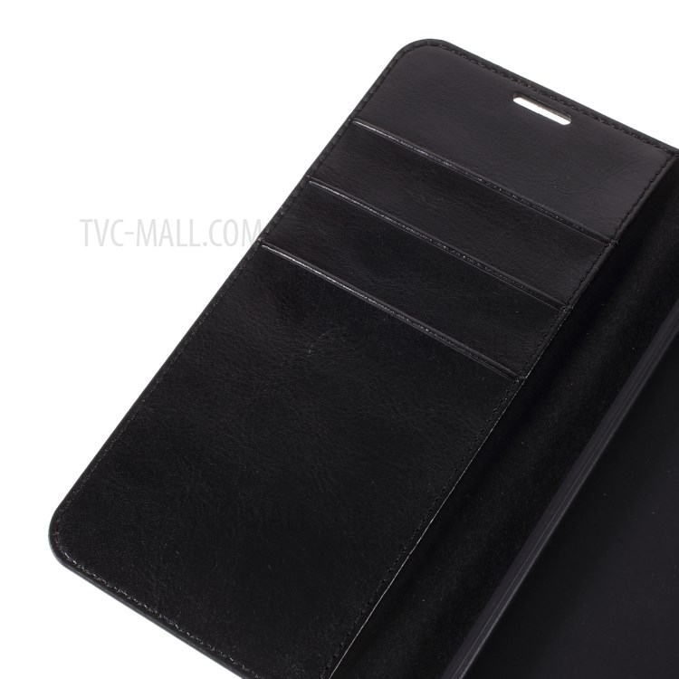 Auto-absorbed Crazy Horse Genuine Leather Wallet Stand Case Shell for Samsung Galaxy A72 4G/5G - Black-11