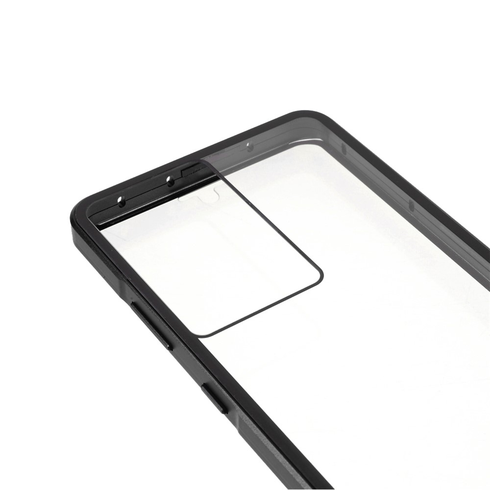 Magnetic Lock Installation Metal Frame with Double Side Tempered Glass Phone Case for Samsung Galaxy S21 Ultra 5G - Black-10