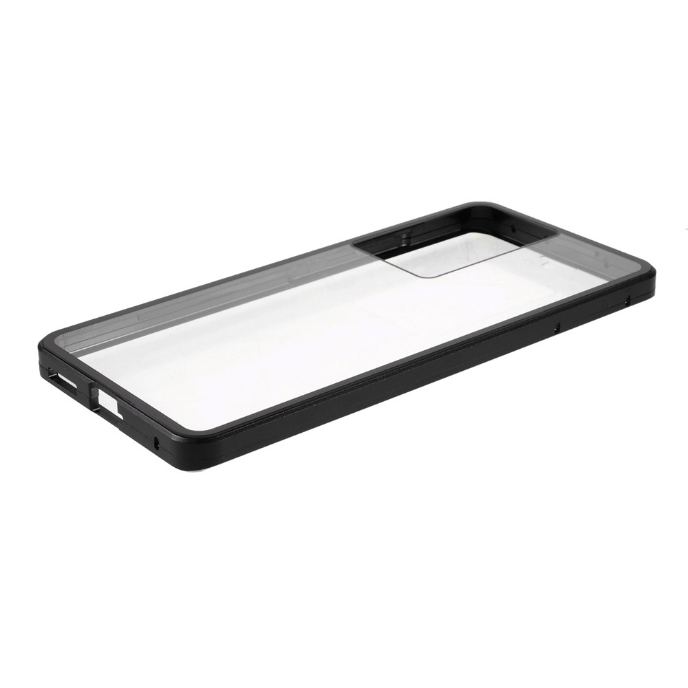 Magnetic Lock Installation Metal Frame with Double Side Tempered Glass Phone Case for Samsung Galaxy S21 Ultra 5G - Black-5