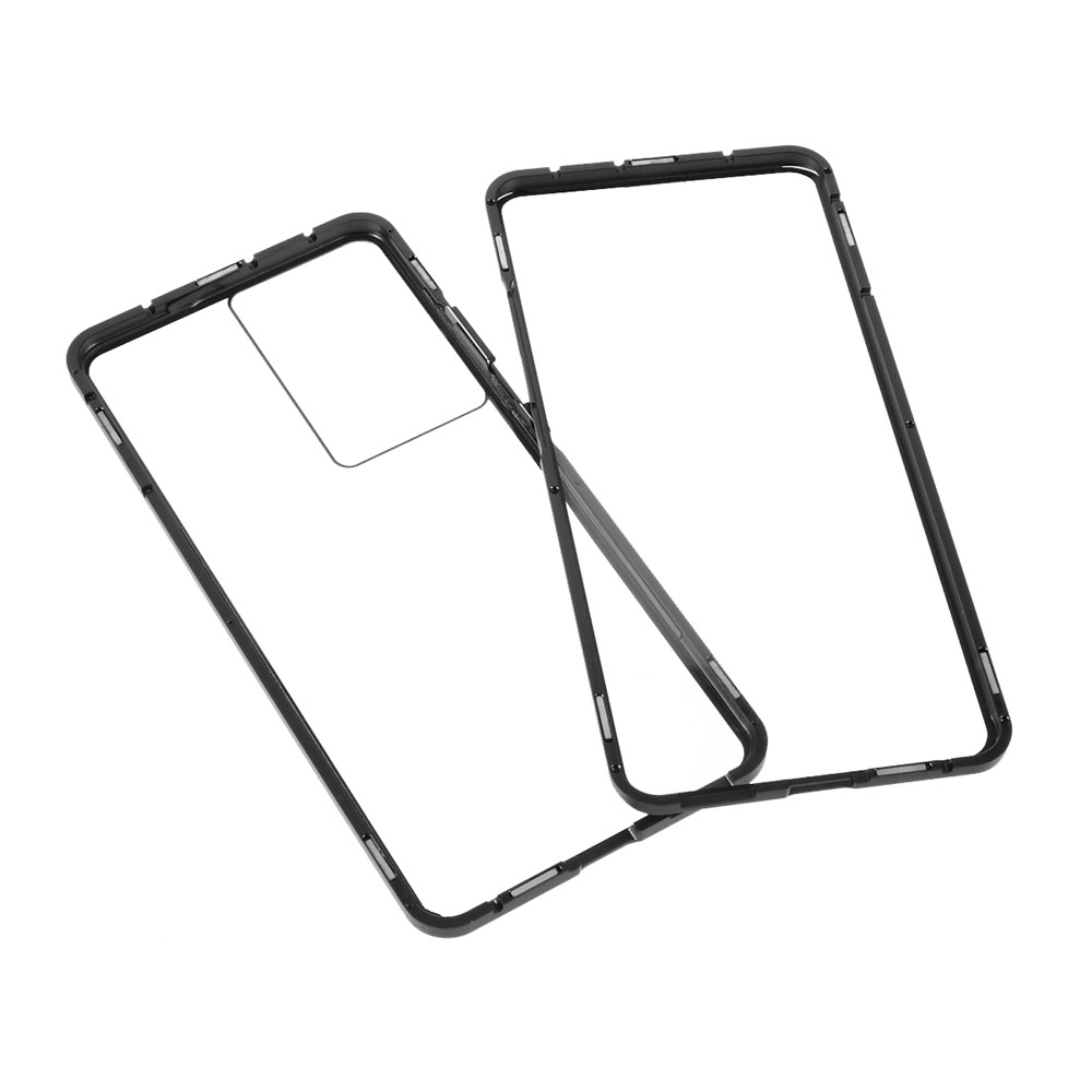 Magnetic Lock Installation Metal Frame with Double Side Tempered Glass Phone Case for Samsung Galaxy S21 Ultra 5G - Black-8