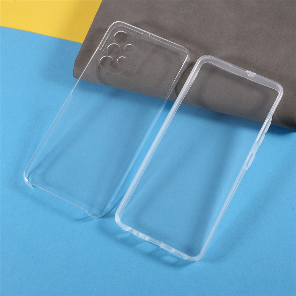 Hybrid PET Front Case + TPU Frame + Acrylic Back Panel Clear Full Coverage Protective Shell for Samsung Galaxy A32 4G-7