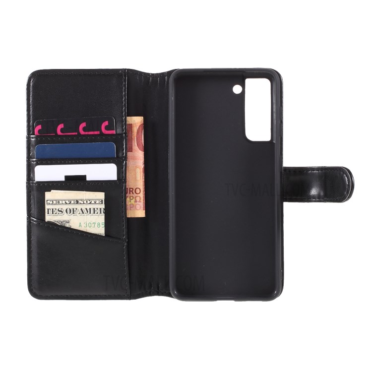 Magnetic Clasp Stand Leather Shell Case for Samsung Galaxy S21 5G - Black-11