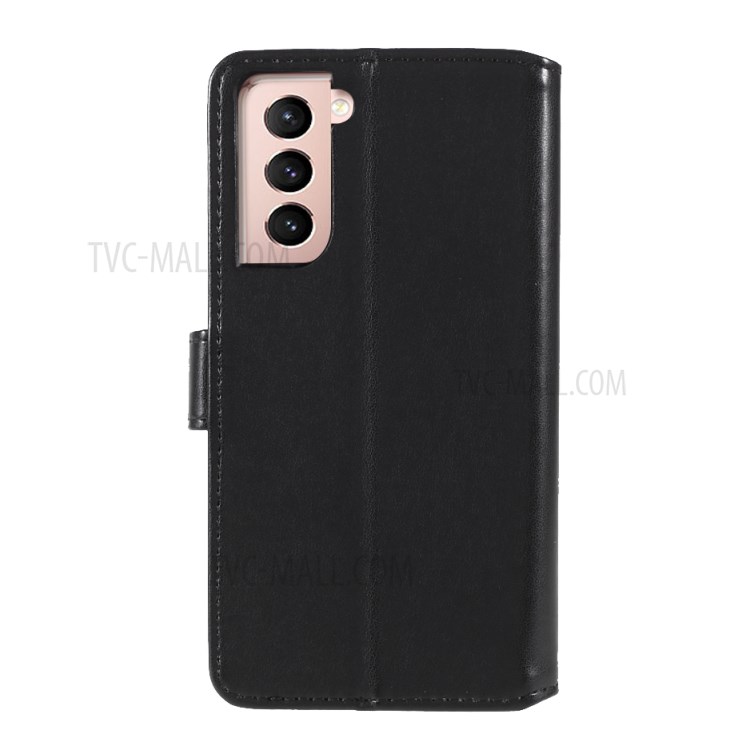 Magnetic Clasp Stand Leather Shell Case for Samsung Galaxy S21 5G - Black-2