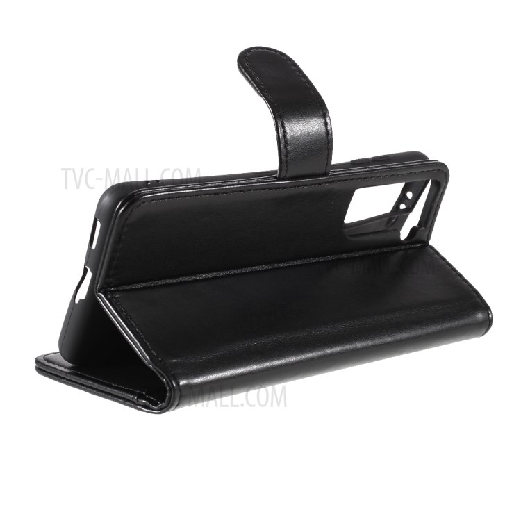 Magnetic Clasp Stand Leather Shell Case for Samsung Galaxy S21 5G - Black-4