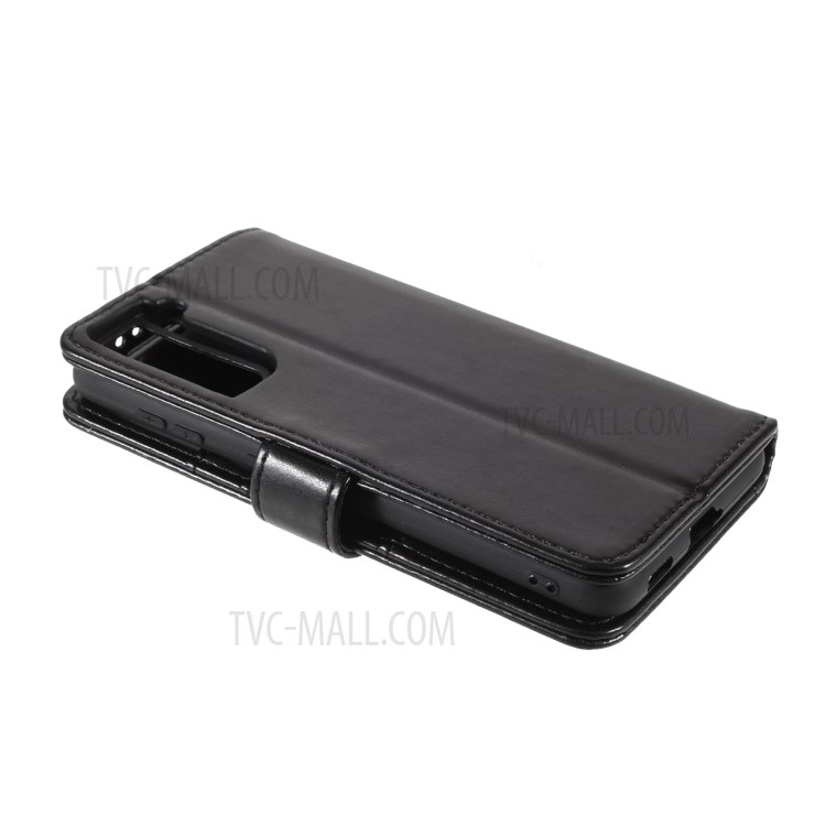 Magnetic Clasp Stand Leather Shell Case for Samsung Galaxy S21 5G - Black-7