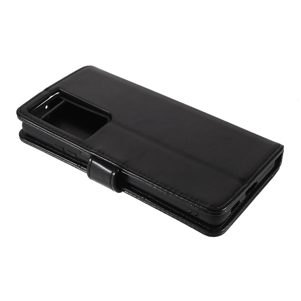 Stand De Fermoir Magnétique Coque En Cuir Pour Samsung Galaxy S21 Ultra 5G - Noir-5