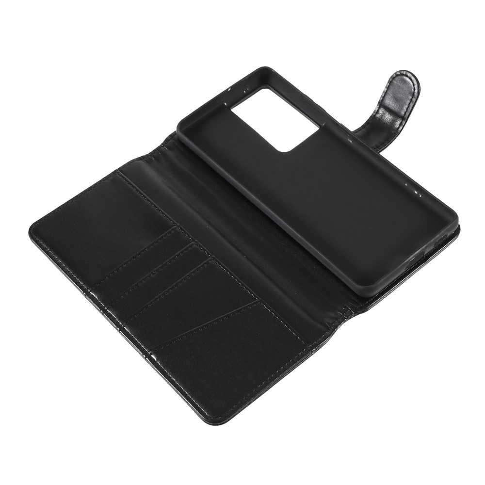 Stand De Fermoir Magnétique Coque En Cuir Pour Samsung Galaxy S21 Ultra 5G - Noir-7