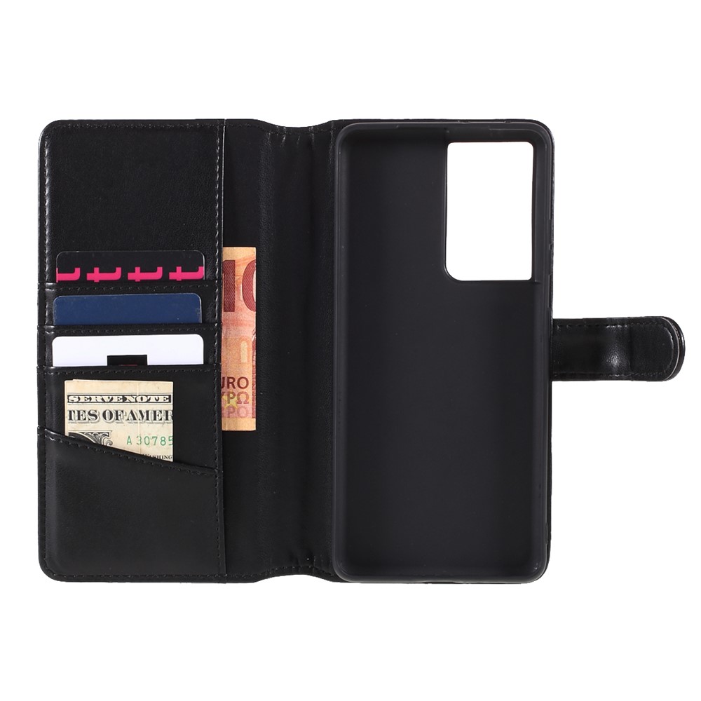 Stand De Fermoir Magnétique Coque En Cuir Pour Samsung Galaxy S21 Ultra 5G - Noir-9
