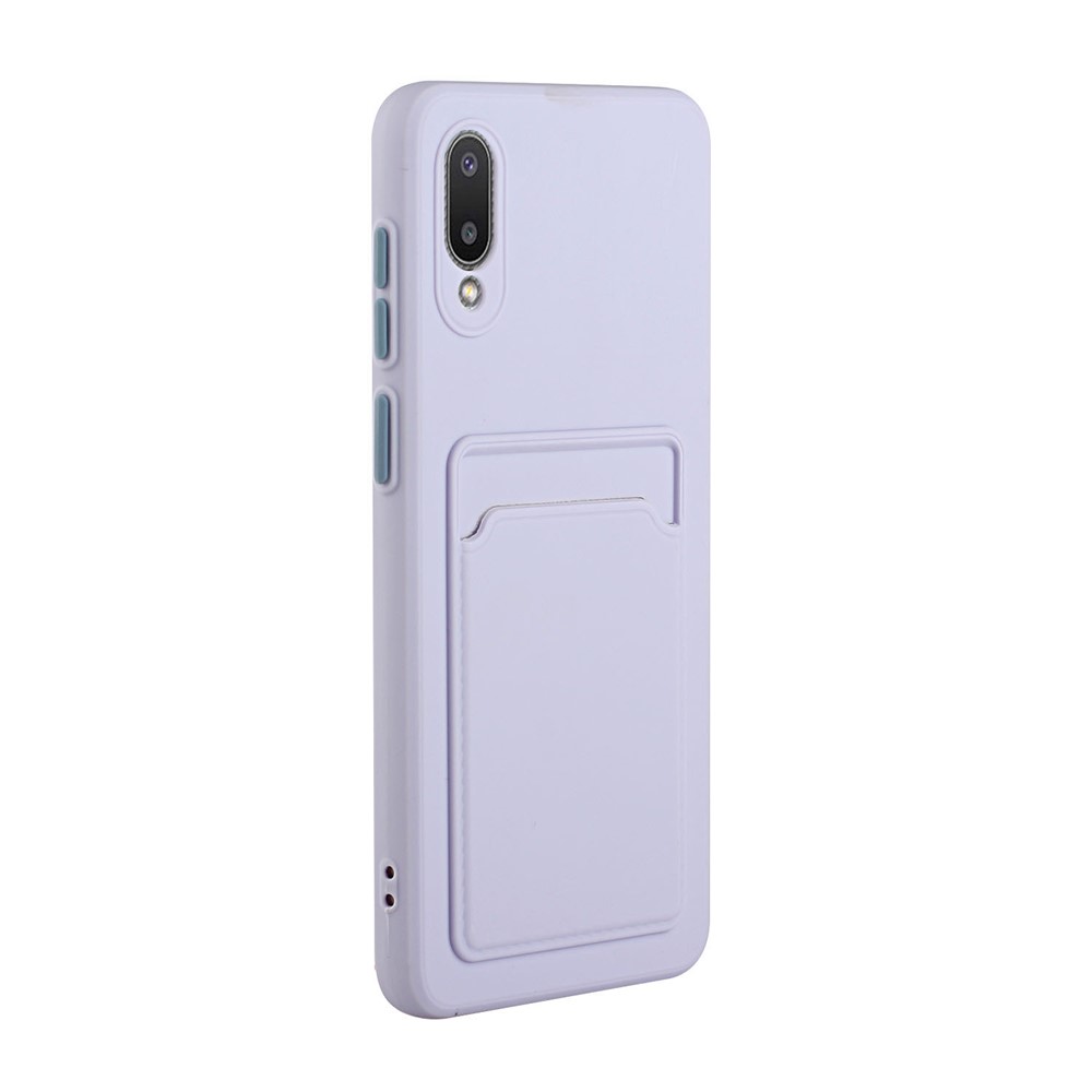 Soft TPU Phone Back Case Cover with Card Holder for Samsung Galaxy M02 / A02 - Light Purple-4