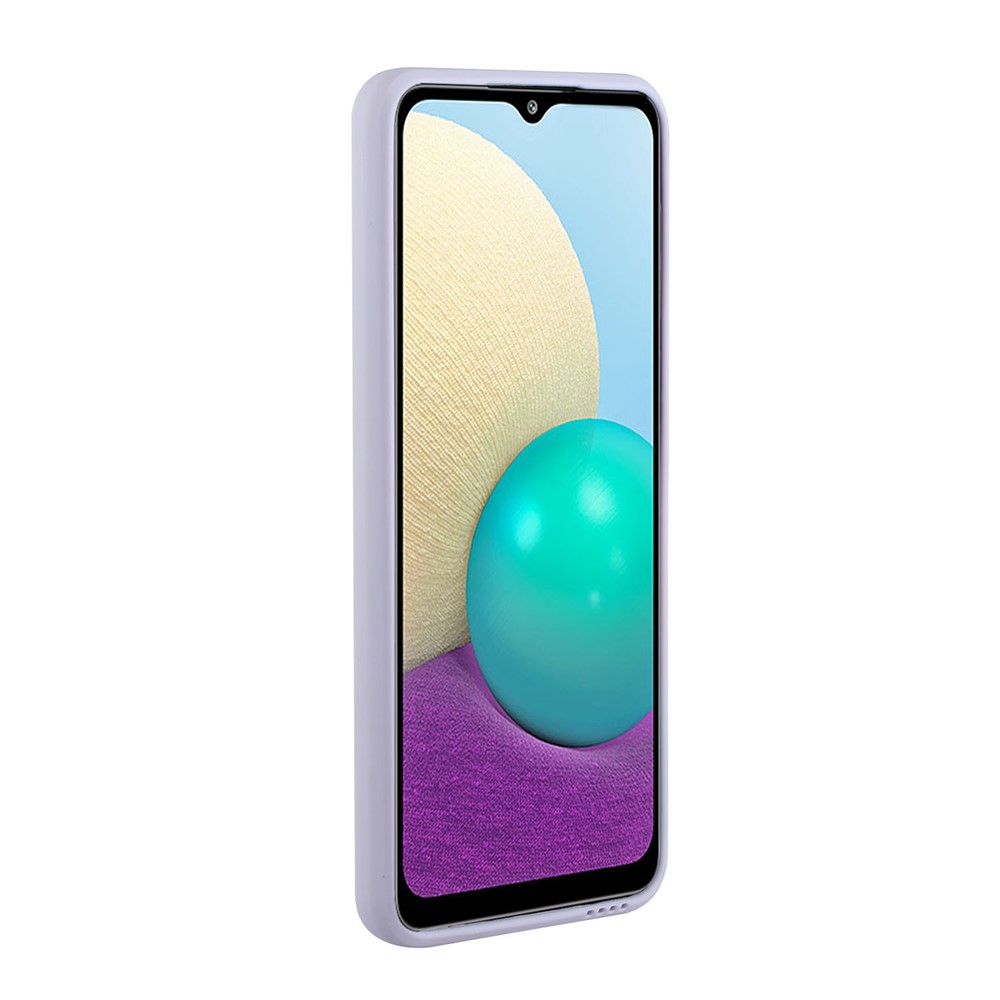 Soft TPU Phone Back Case Cover with Card Holder for Samsung Galaxy M02 / A02 - Light Purple-5
