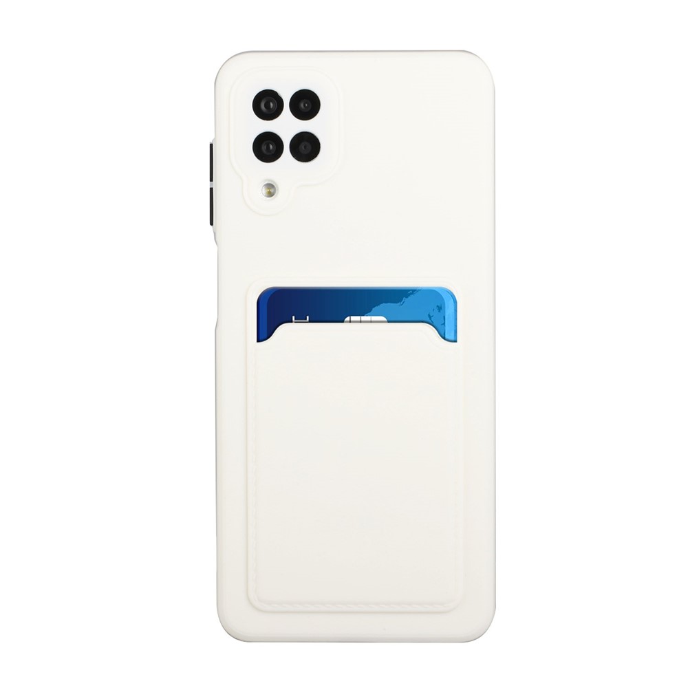 Soft TPU Phone Protection Case Cover with Card Holder for Samsung Galaxy M12 / A12 - White-2