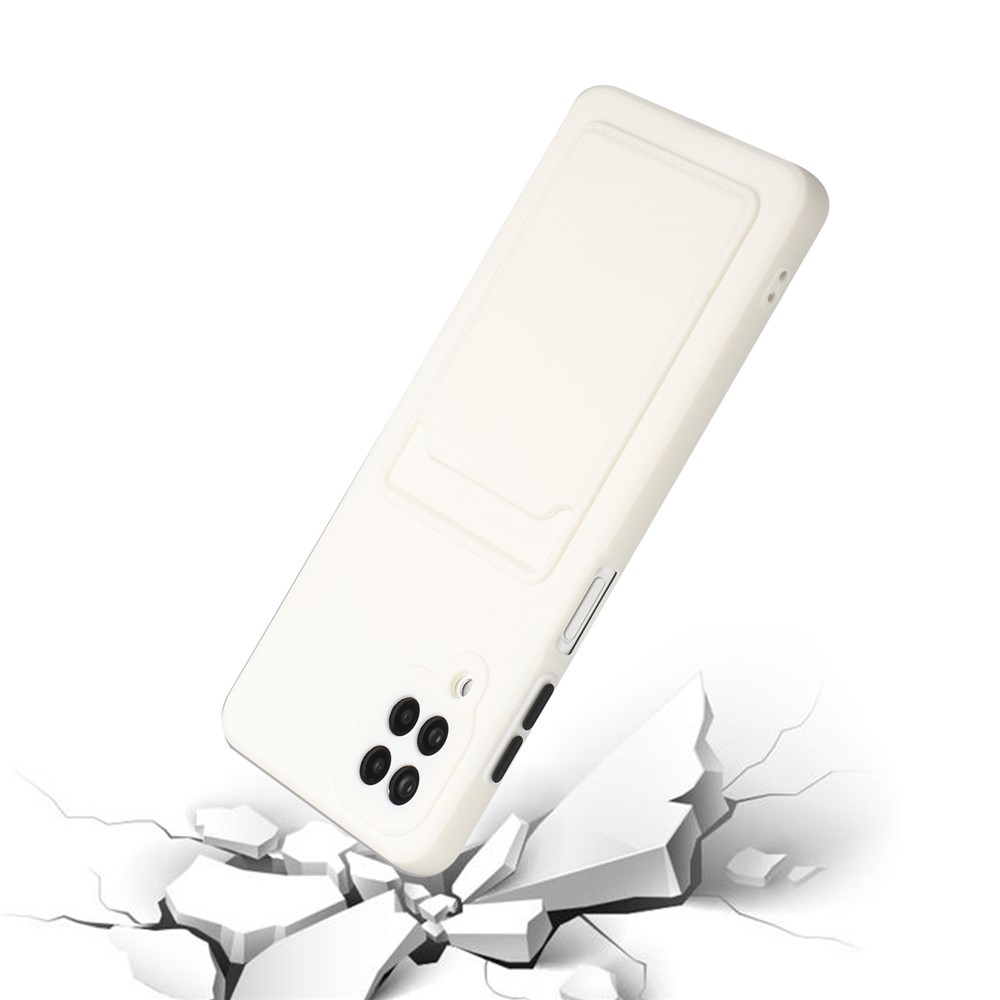 Soft TPU Phone Protection Case Cover with Card Holder for Samsung Galaxy M12 / A12 - White-5