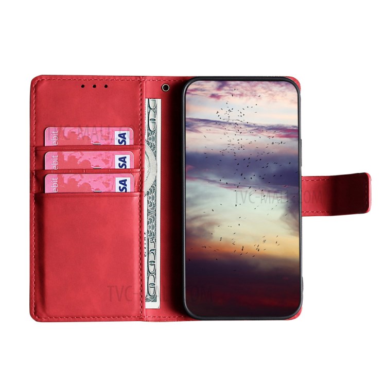 Leather Crocodile Texture Stand Wallet Cover Case for Samsung Galaxy A12 - Red-4