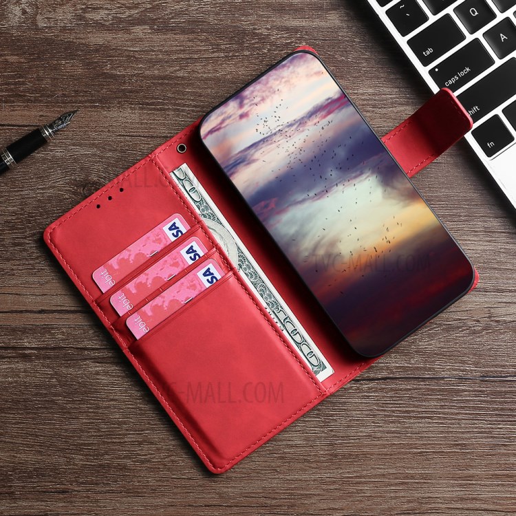 Leather Crocodile Texture Stand Wallet Cover Case for Samsung Galaxy A12 - Red-8