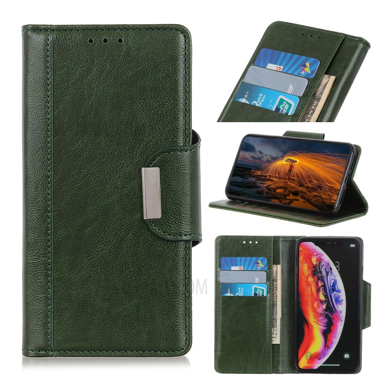 Wallet Design Full Protection PU Leather Phone Case with Stand for Samsung Galaxy S21 FE - Green-11