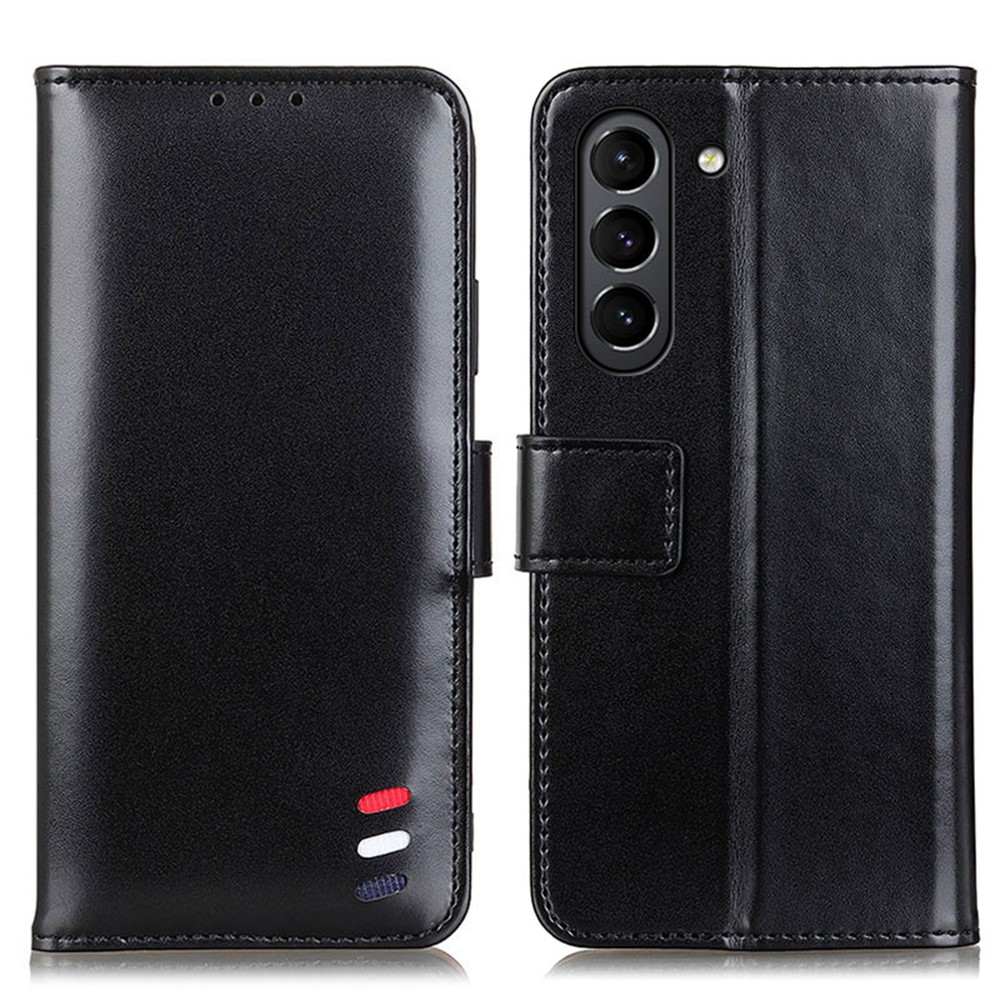 Leather Stand Case Cover with Wallet for Samsung Galaxy S21 FE - Black-1