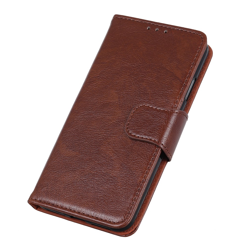 Nappa Texture Split Leather Wallet Shell Case for Samsung Galaxy S21 FE - Brown-8