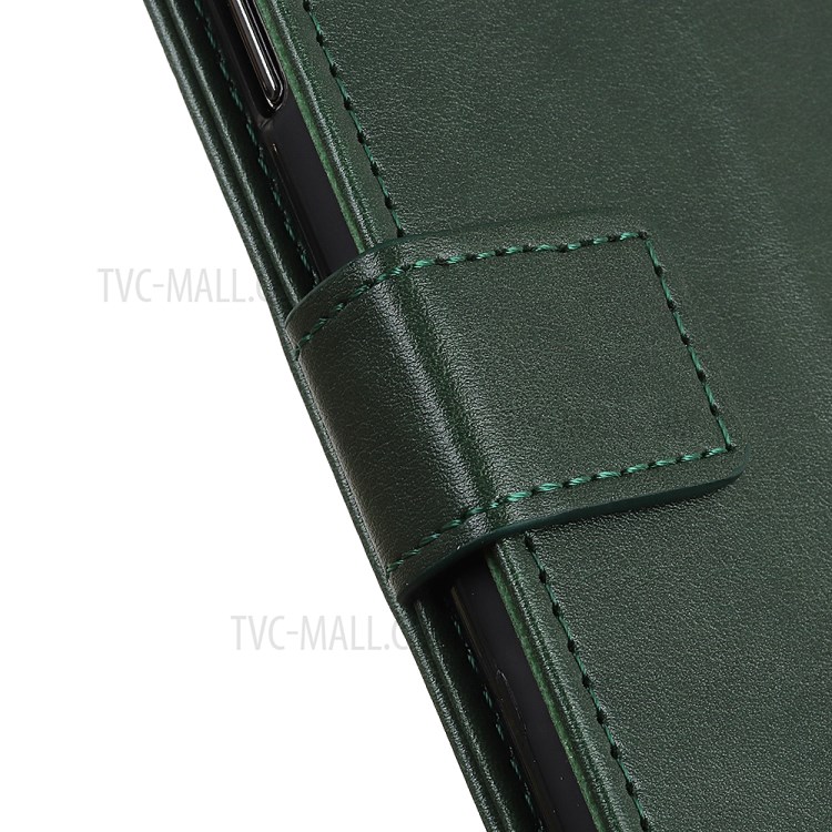 Smooth-Feeling PU Leather Wallet Stand Phone Cover Case for Samsung Samsung Galaxy S21 FE - Green-8