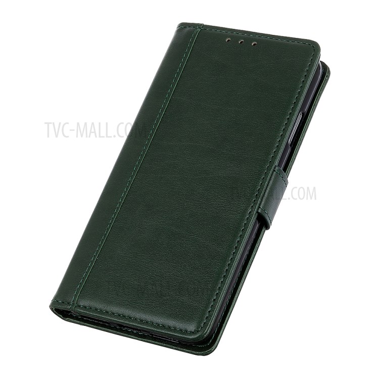 Smooth-Feeling PU Leather Wallet Stand Phone Cover Case for Samsung Samsung Galaxy S21 FE - Green-9
