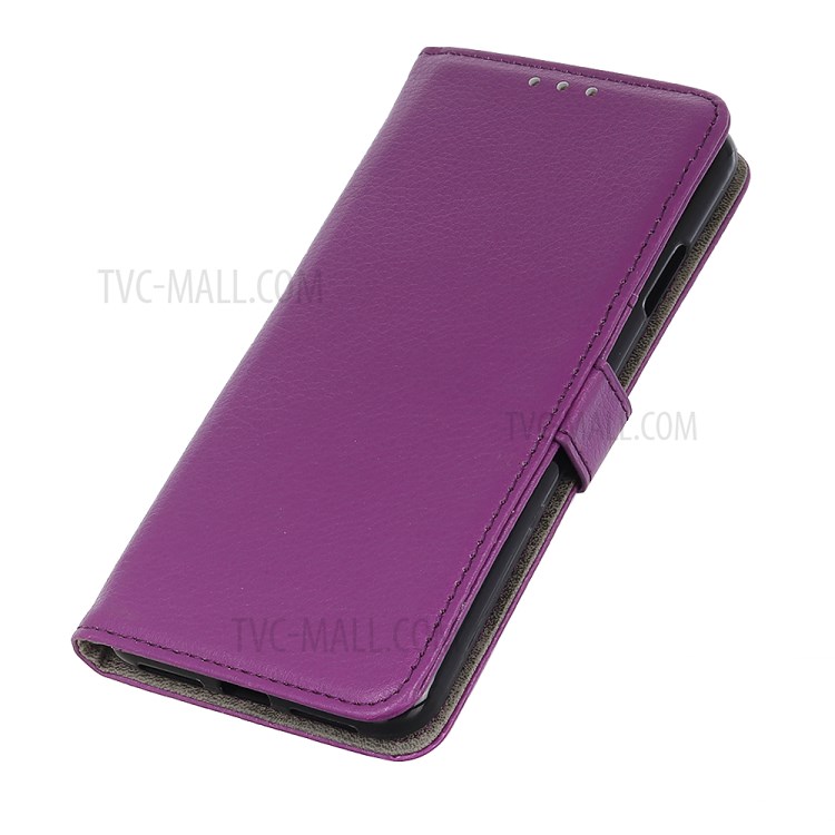Litchi Skin Magnetic Leather Stand Case for Samsung Galaxy S21 FE - Purple-8