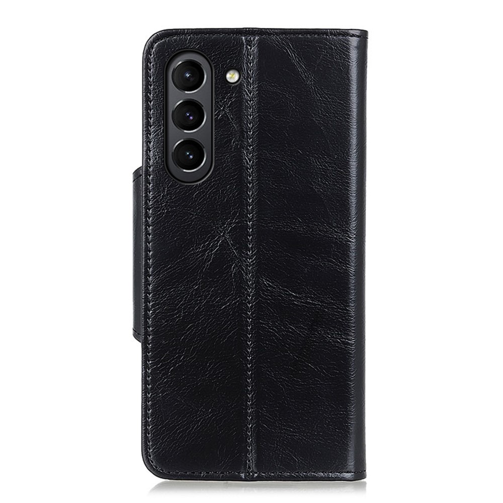 Magnetic Clasp Wallet Stand Design Leather Phone Case Cover for Samsung Galaxy S21 FE - Black-3