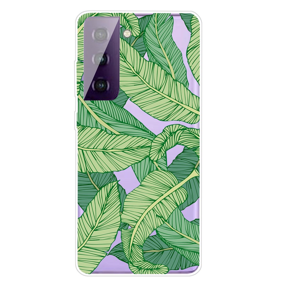 Pattern Printing Shock Absorption TPU Phone Case for Samsung Galaxy S21 FE - Leaf-1