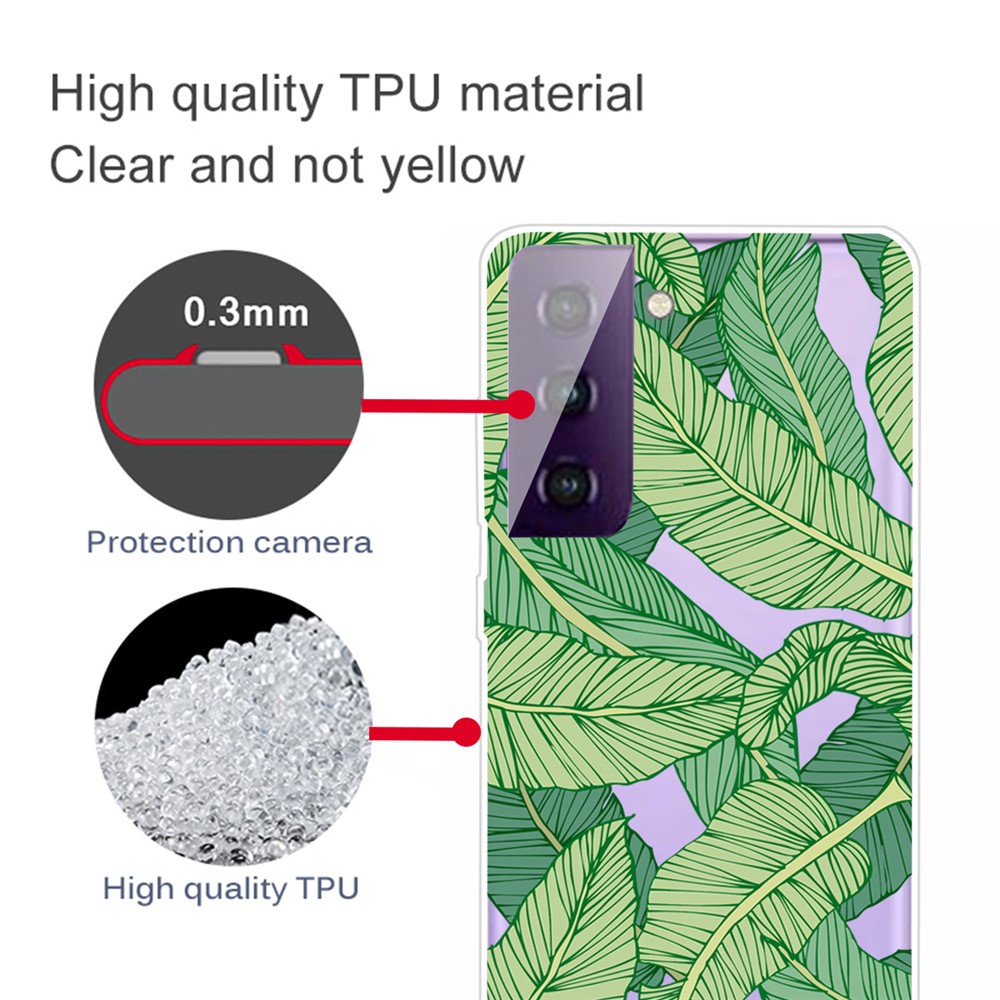 Pattern Printing Shock Absorption TPU Phone Case for Samsung Galaxy S21 FE - Leaf-2