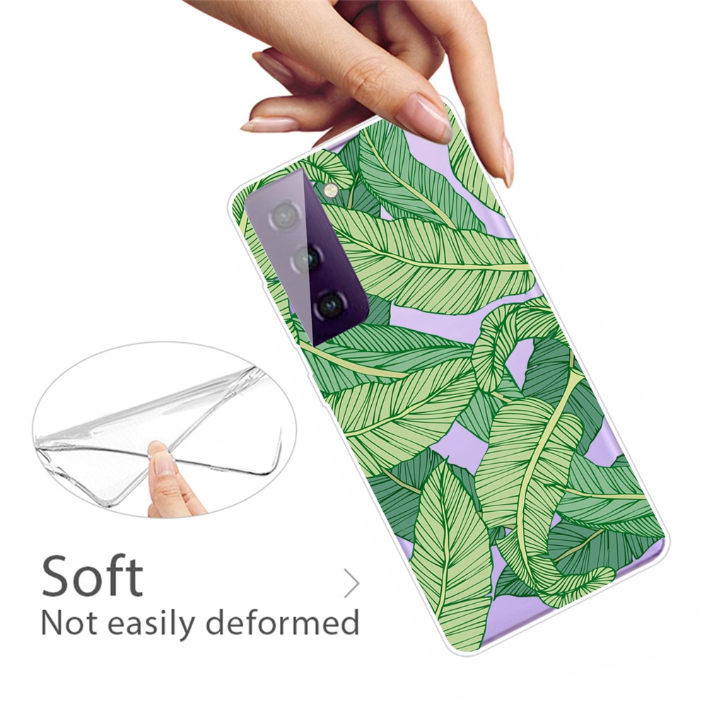 Pattern Printing Shock Absorption TPU Phone Case for Samsung Galaxy S21 FE - Leaf-3