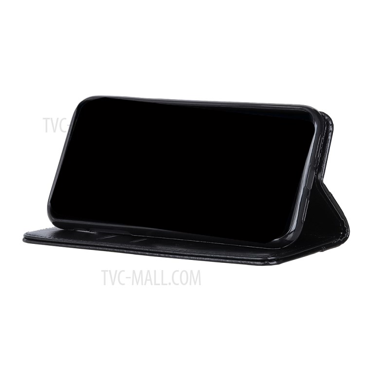 Auto-absorbed Magnet Clasp Wallet Design TPU + PU Leather Phone Stand Shell for Samsung Galaxy S21 FE - Black-4