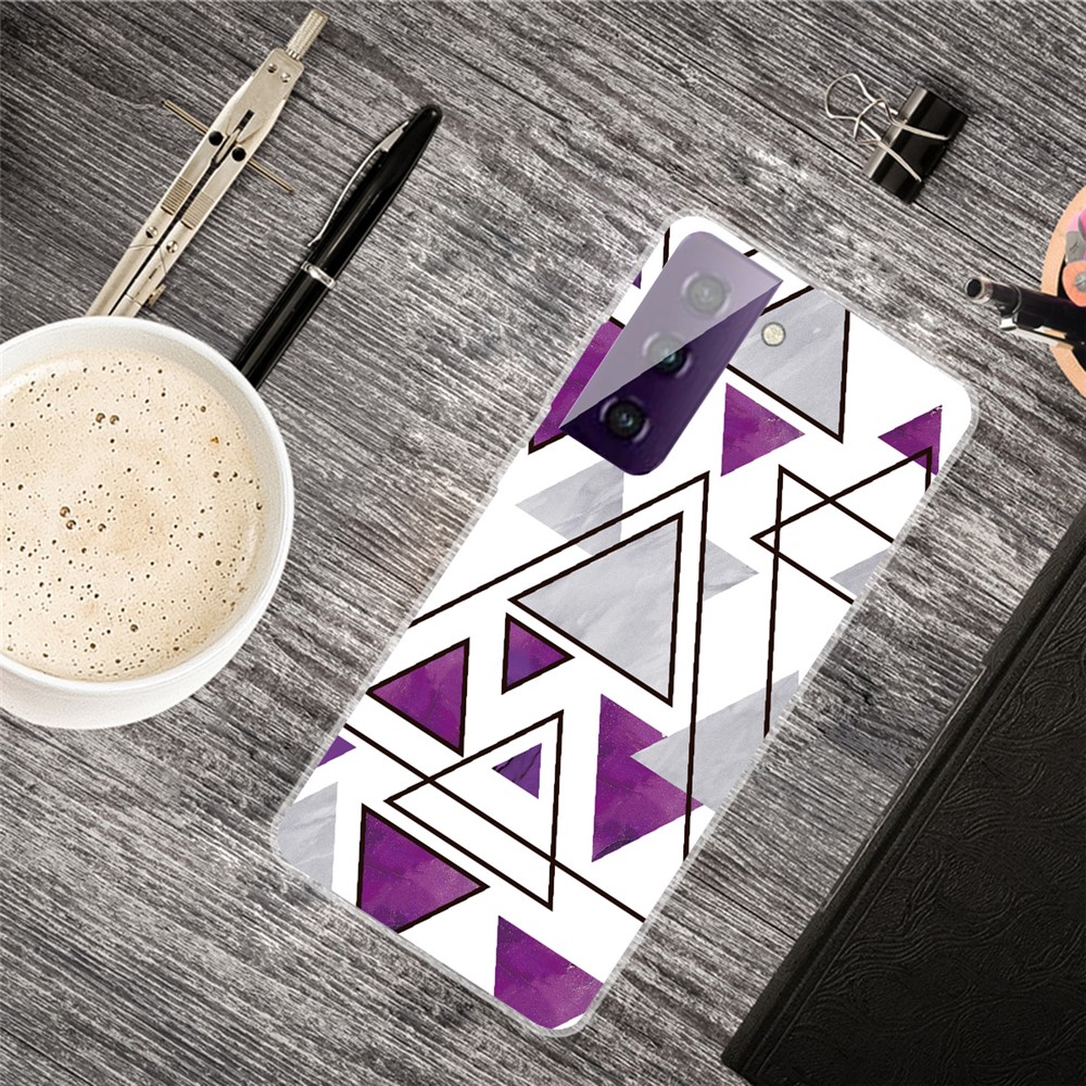 For Samsung Galaxy S21 FE Marble Pattern Printing TPU Phone Back Case Cover Shell - Style A-4