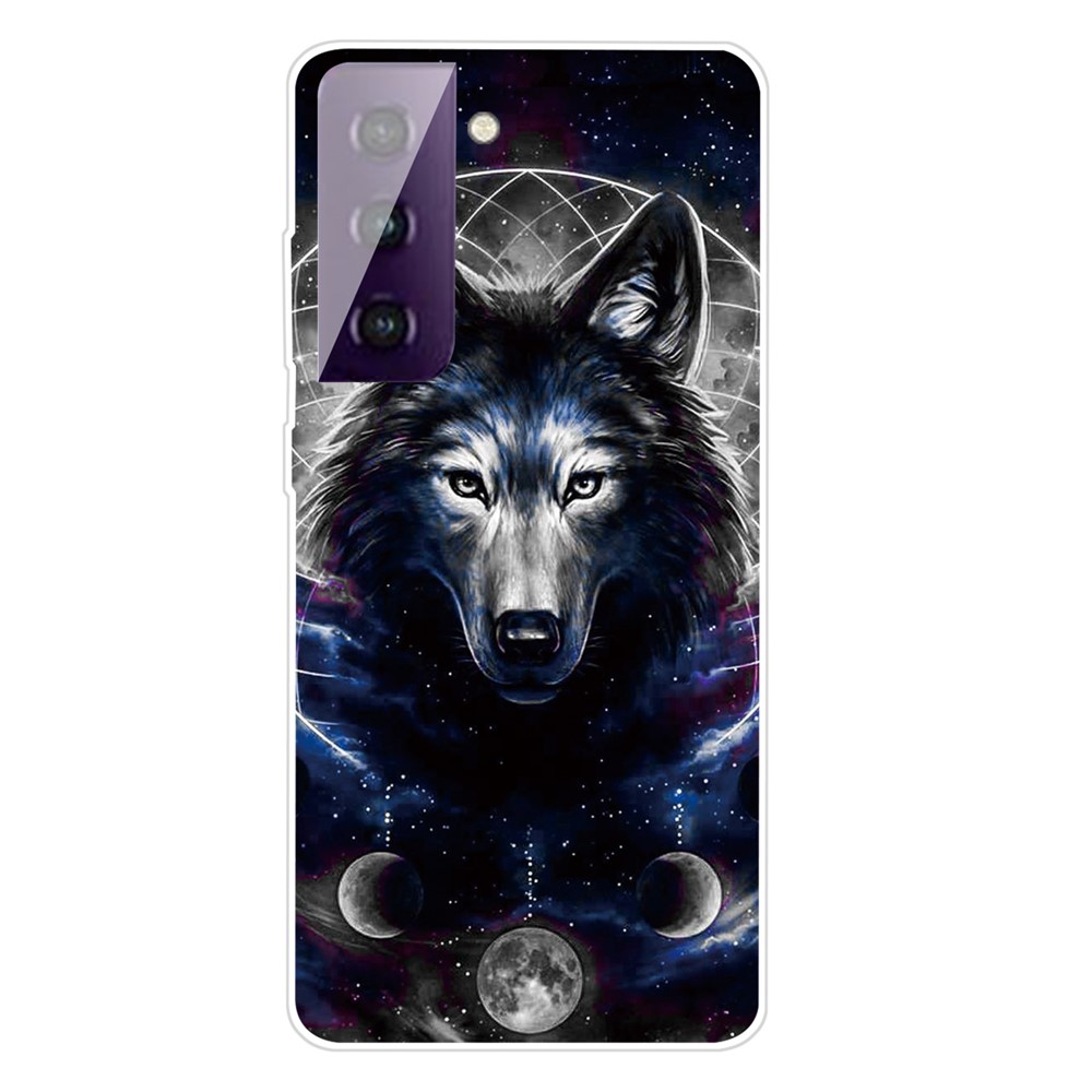 Pattern Printing TPU Phone Back Case Cover Shell for Samsung Galaxy S21 FE - Wolf-1