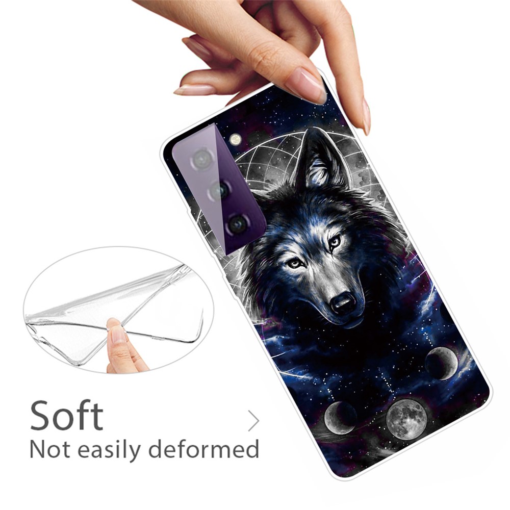 Pattern Printing TPU Phone Back Case Cover Shell for Samsung Galaxy S21 FE - Wolf-3