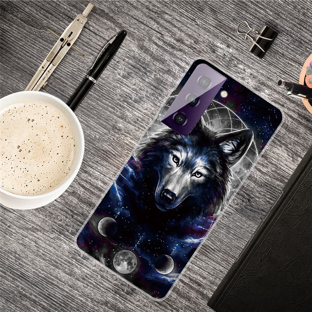 Pattern Printing TPU Phone Back Case Cover Shell for Samsung Galaxy S21 FE - Wolf-4