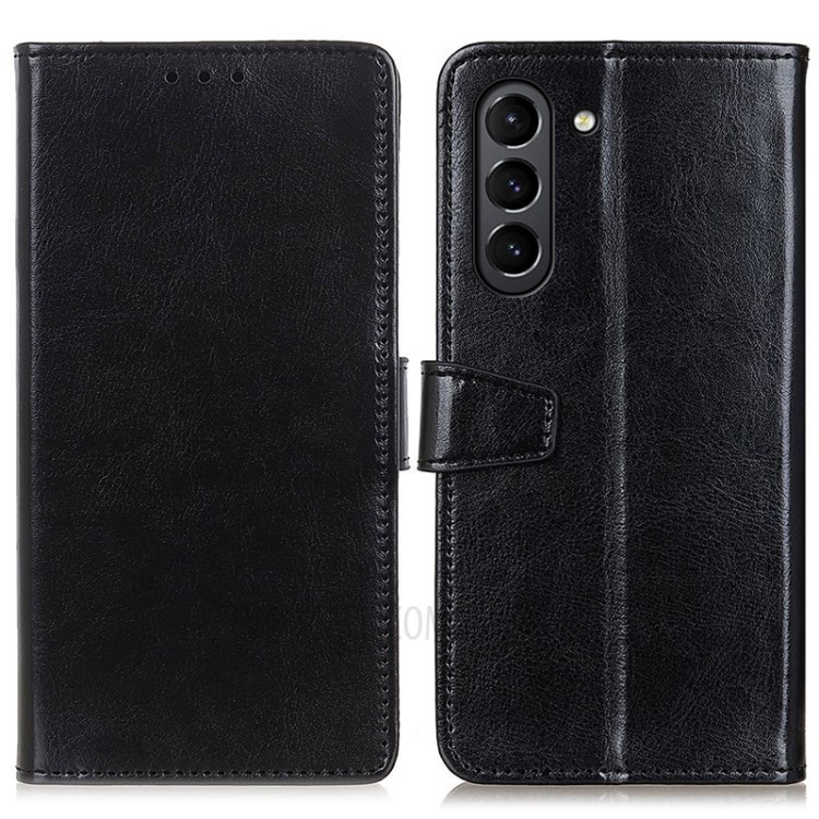 PU Leather Phone Protective Shell Wallet Stand Case Cover for Samsung Galaxy S21 FE - Black-1