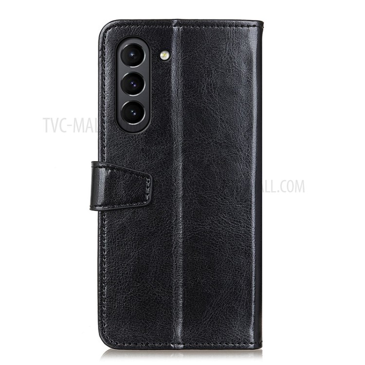 PU Leather Phone Protective Shell Wallet Stand Case Cover for Samsung Galaxy S21 FE - Black-3