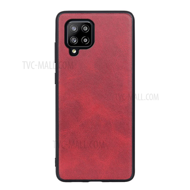 Leather Coated Back Cover Protective Case for Samsung Galaxy A42 5G - Red-1